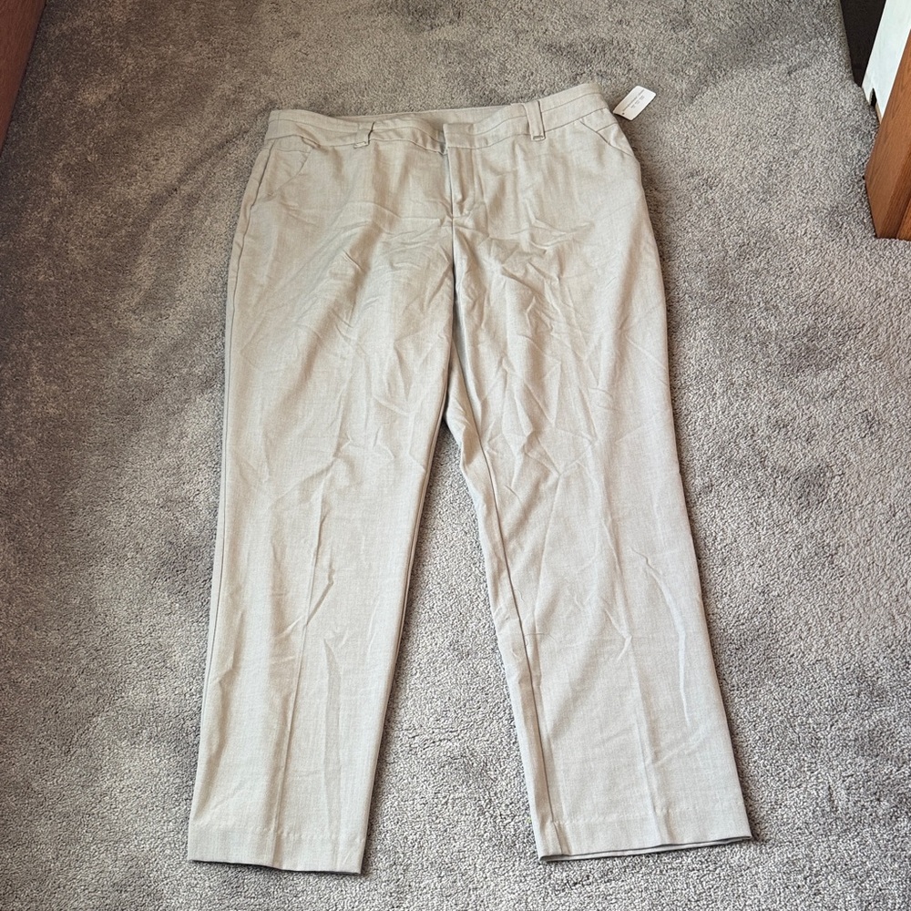CJ Banks Beige Moderately Curvy Straight Leg Pants SIZE 18W